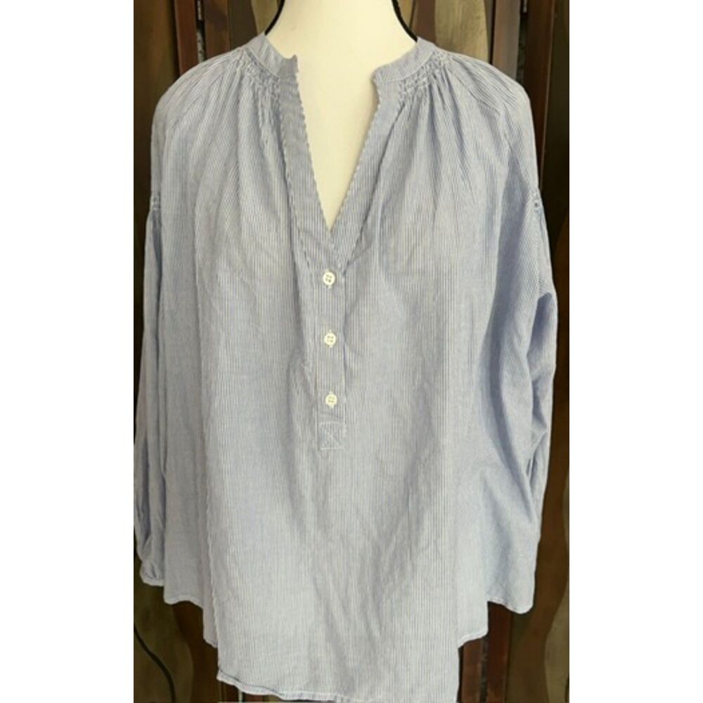 NWT Vanessa Bruno Paris Nipoa blue and white stripe blouse. Size M.